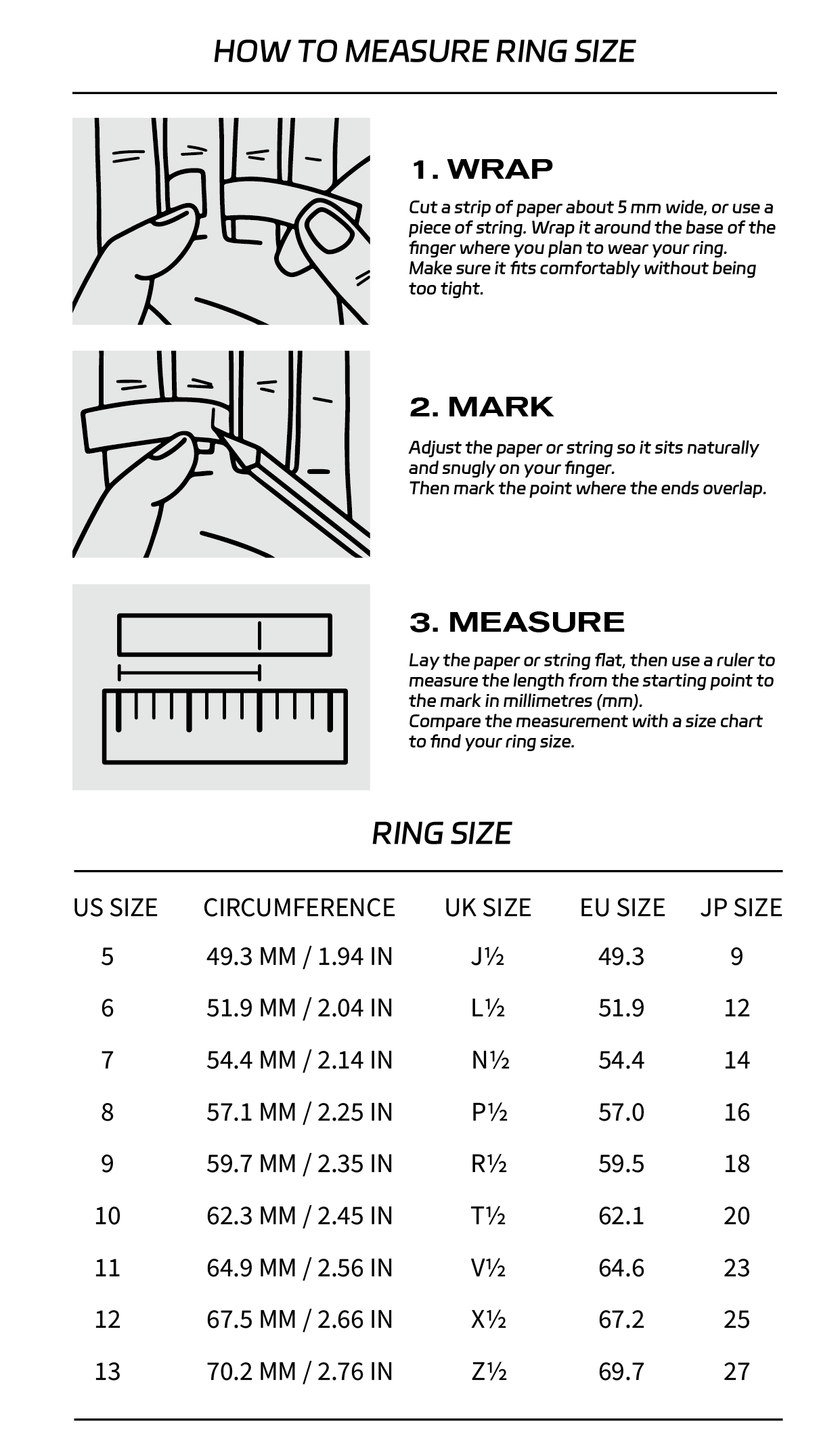 SIZE CART