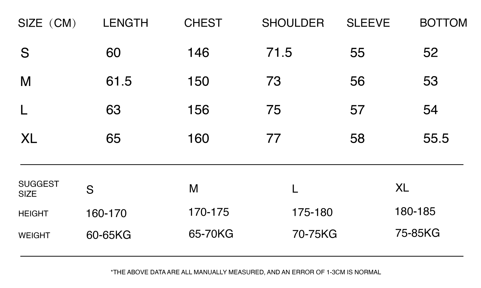 TABLA DE TALLAS